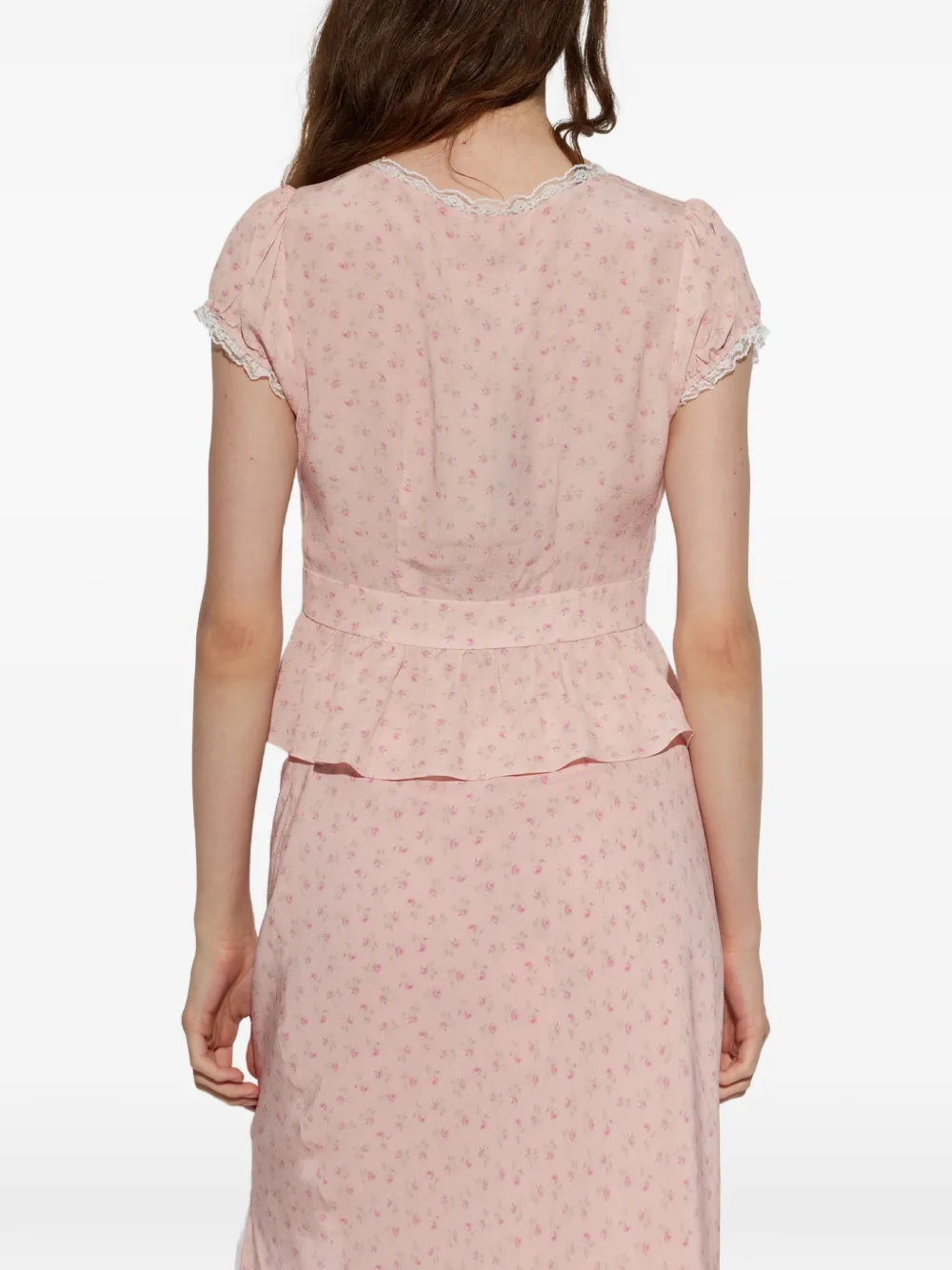 LoveShackFancy Top met bloemenprint Roze