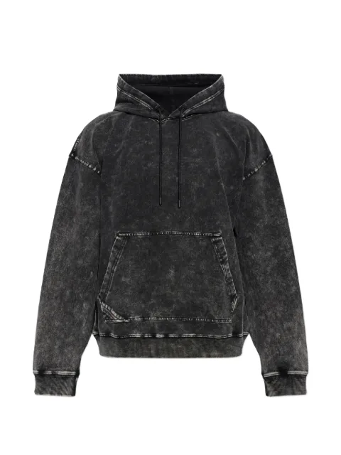 Diesel treated denim-effect hoodie