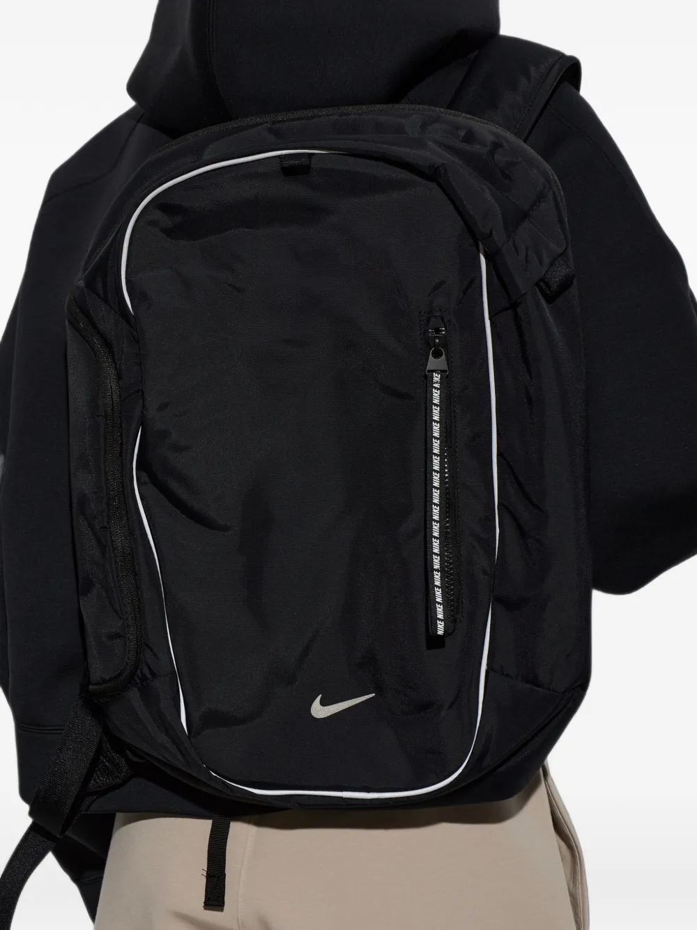 Nike logo-print piping backpack Zwart