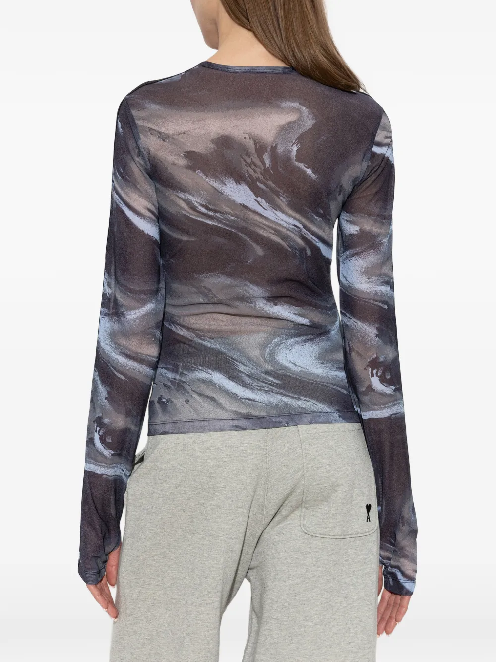 adidas abstract-print long-sleeve T-shirt Grijs