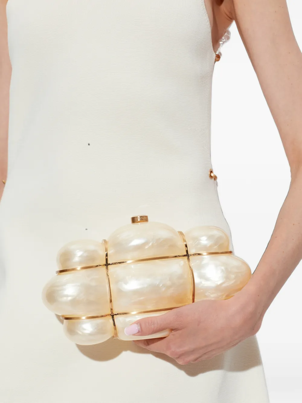 Cult Gaia Bolla clutch Beige