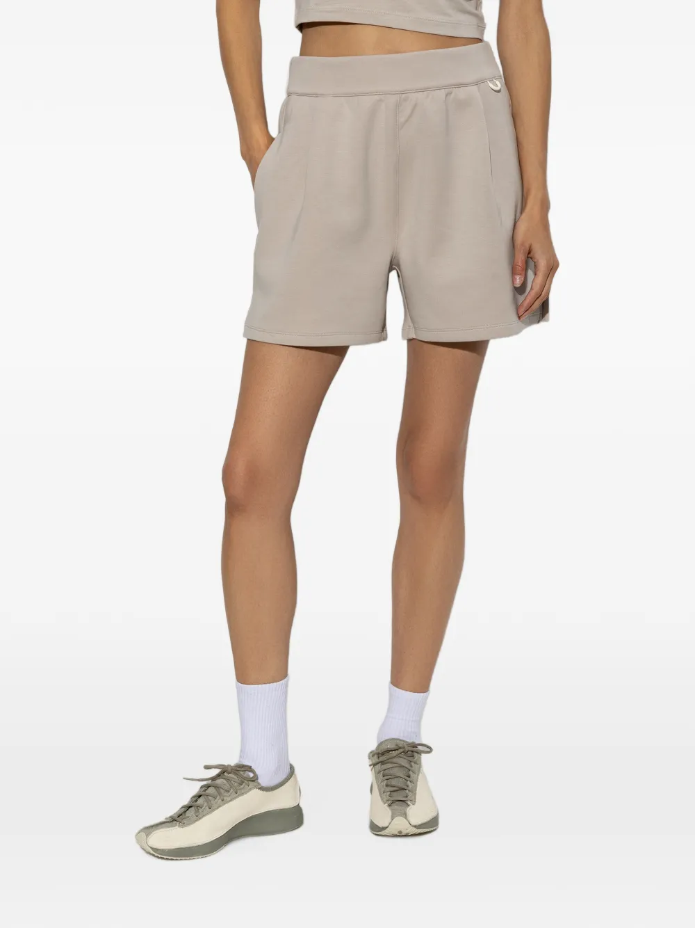 Nike elasticated-waistband shorts Beige