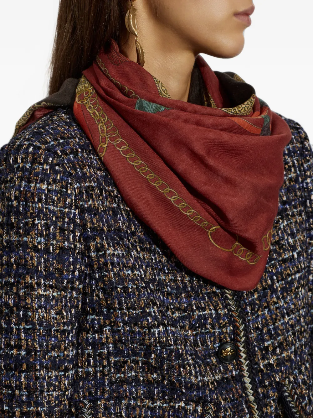 ETRO Sjaal met grafische print Bruin