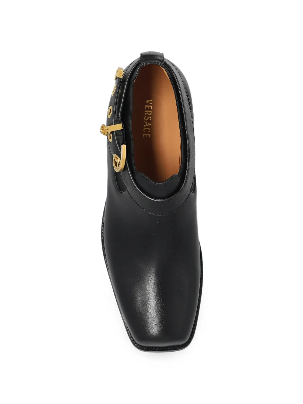 Versace Orlando leren Chelsea laarzen Zwart