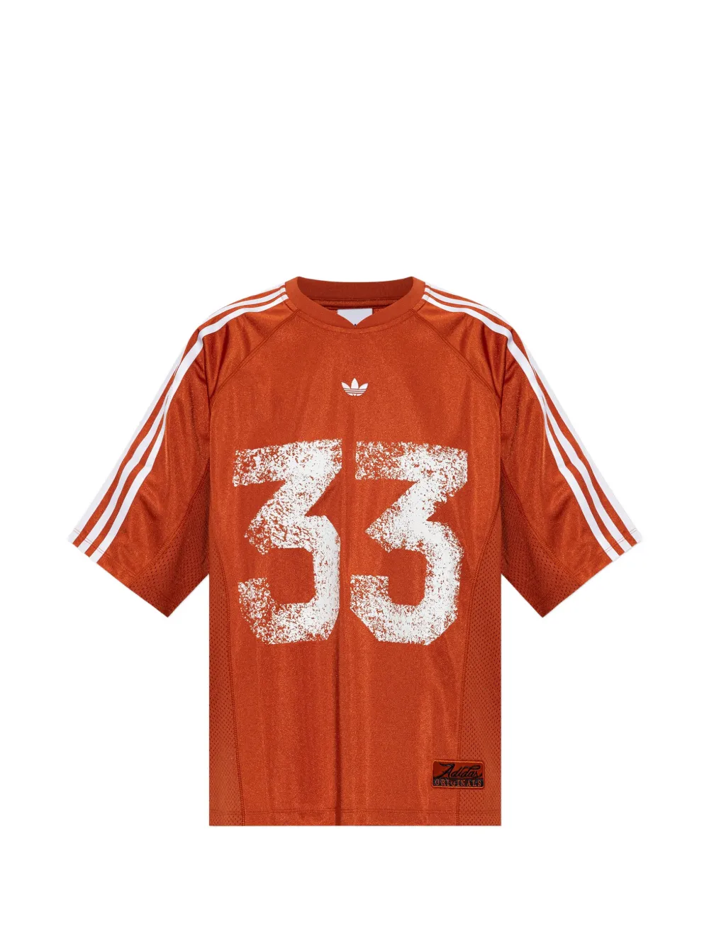 adidas logo-print mesh-panel T-shirt Oranje