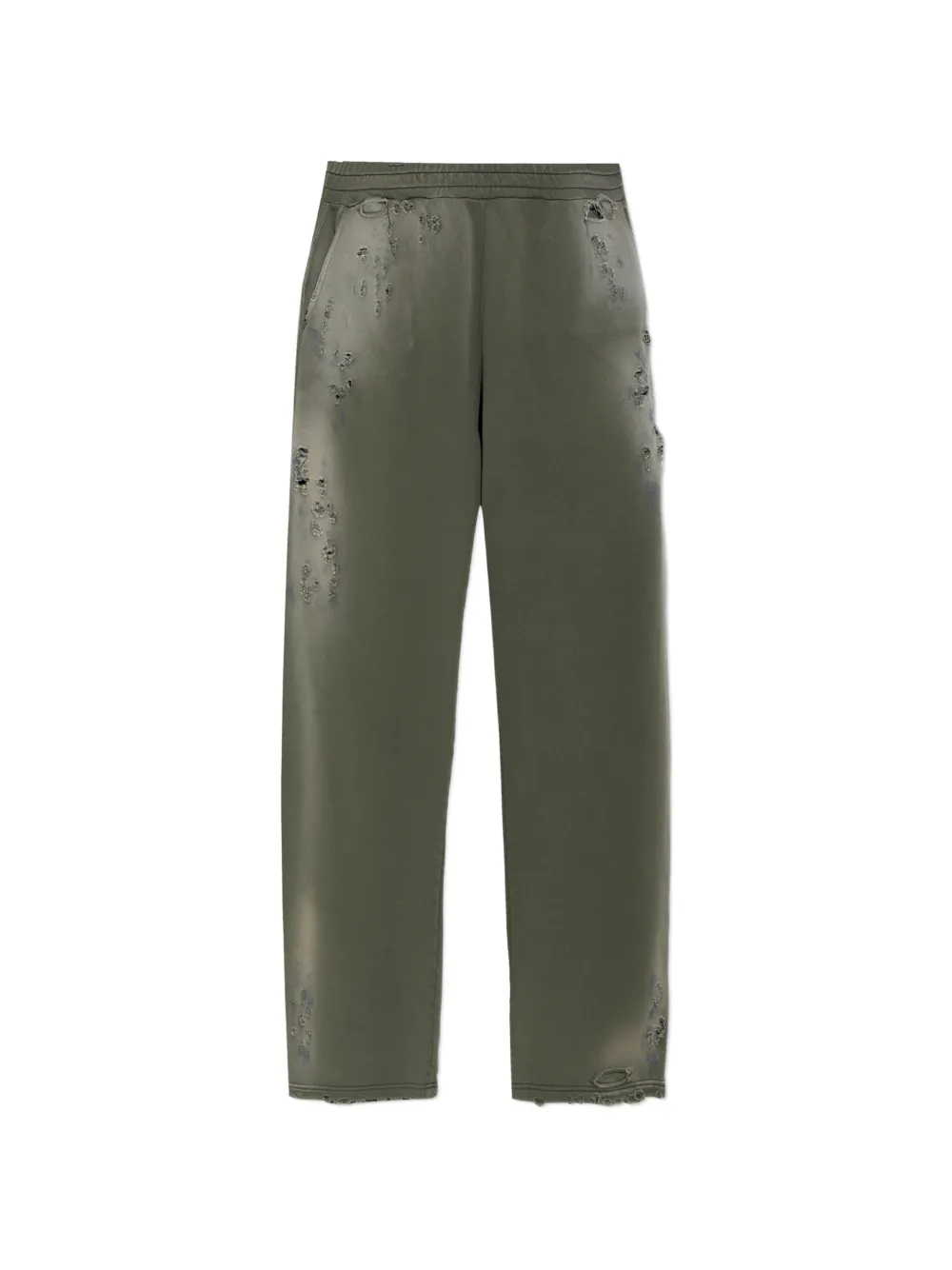 Diesel cotton sweatpants with destroyed effect - Verde