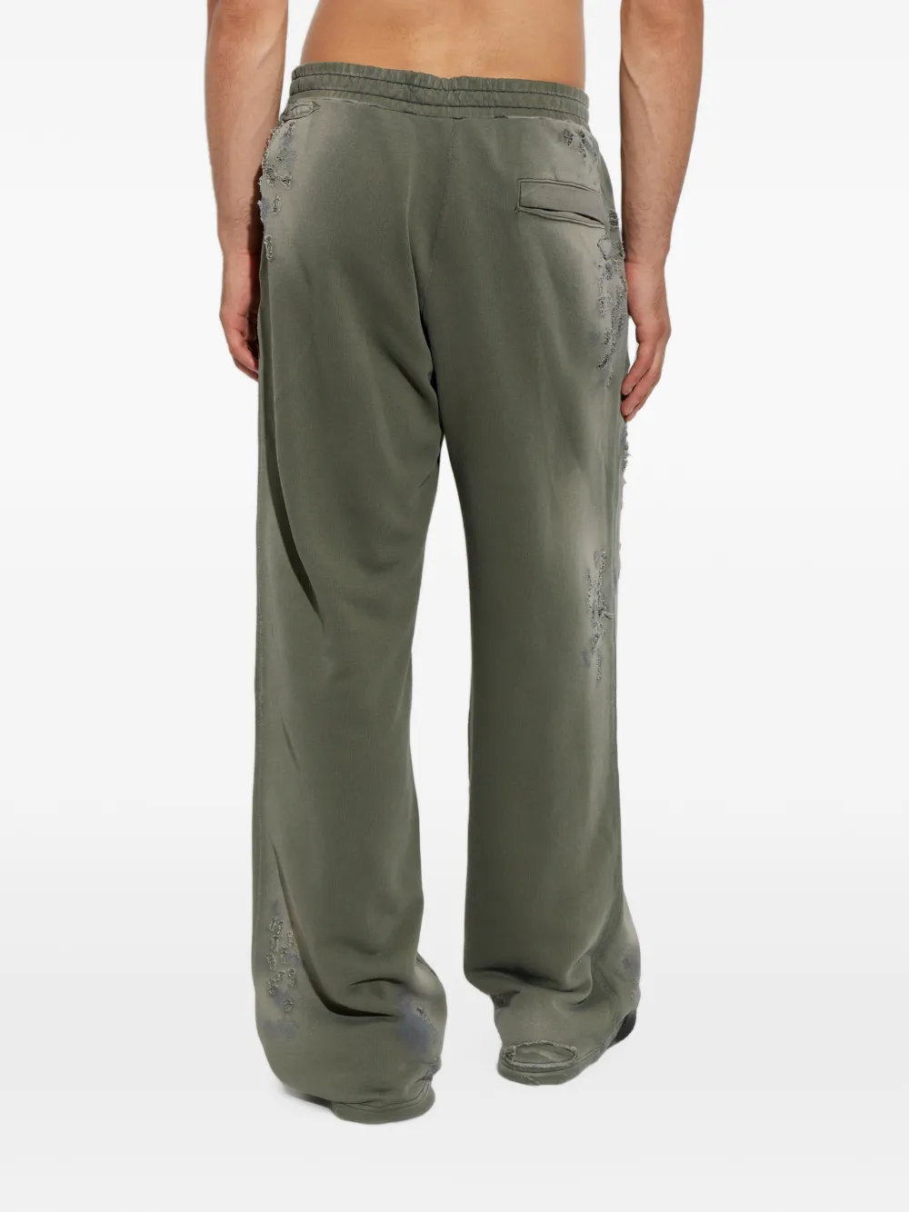 Diesel Joggingbroek met gerafeld effect Groen