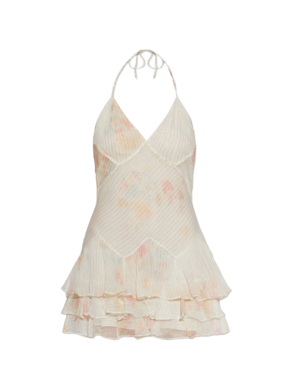 LoveShackFancy 아드리네트 티어드 러플 미니 드레스 | 뉴트럴 | Image 1