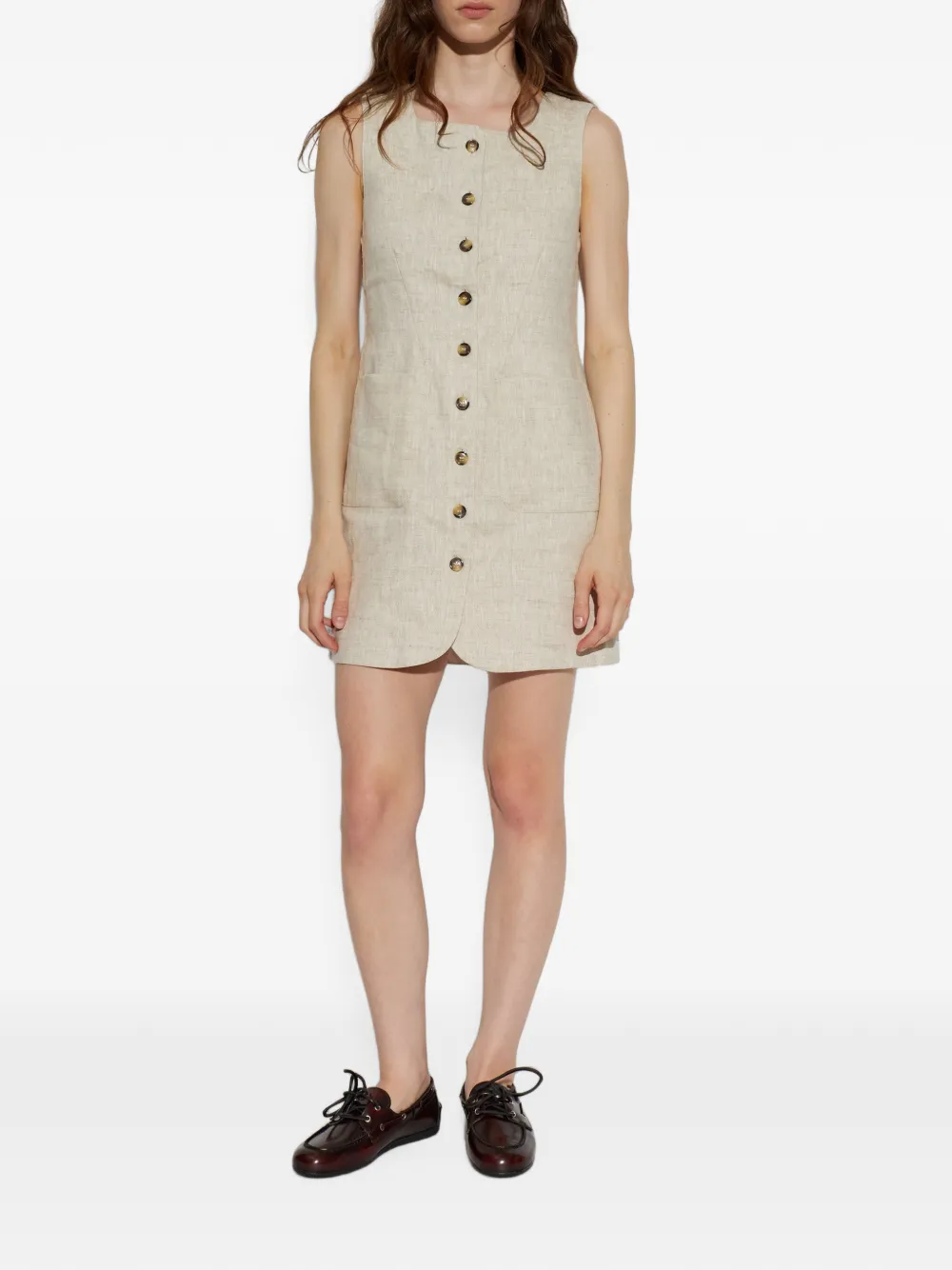 Posse Emma button-down mini-jurk Beige