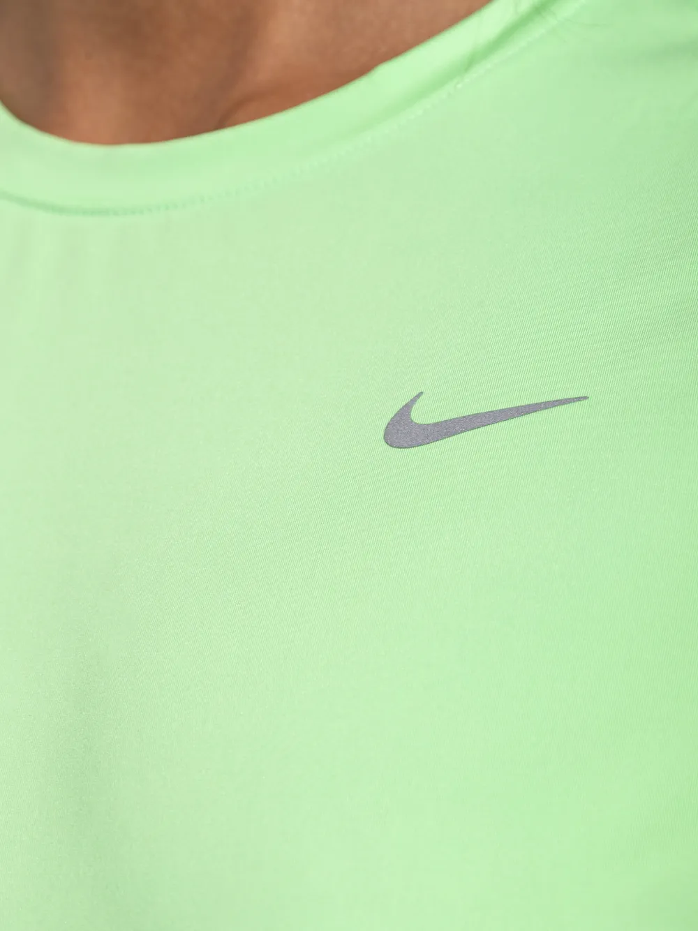 Nike logo-print mesh-panel T-shirt Groen