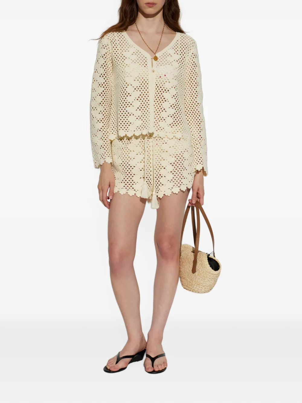Posse Saskia gehaakte shorts Beige