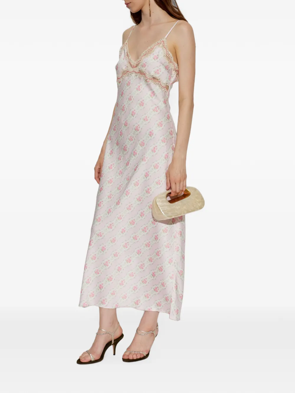 LoveShackFancy Idris midi-jurk met bloemenprint Roze