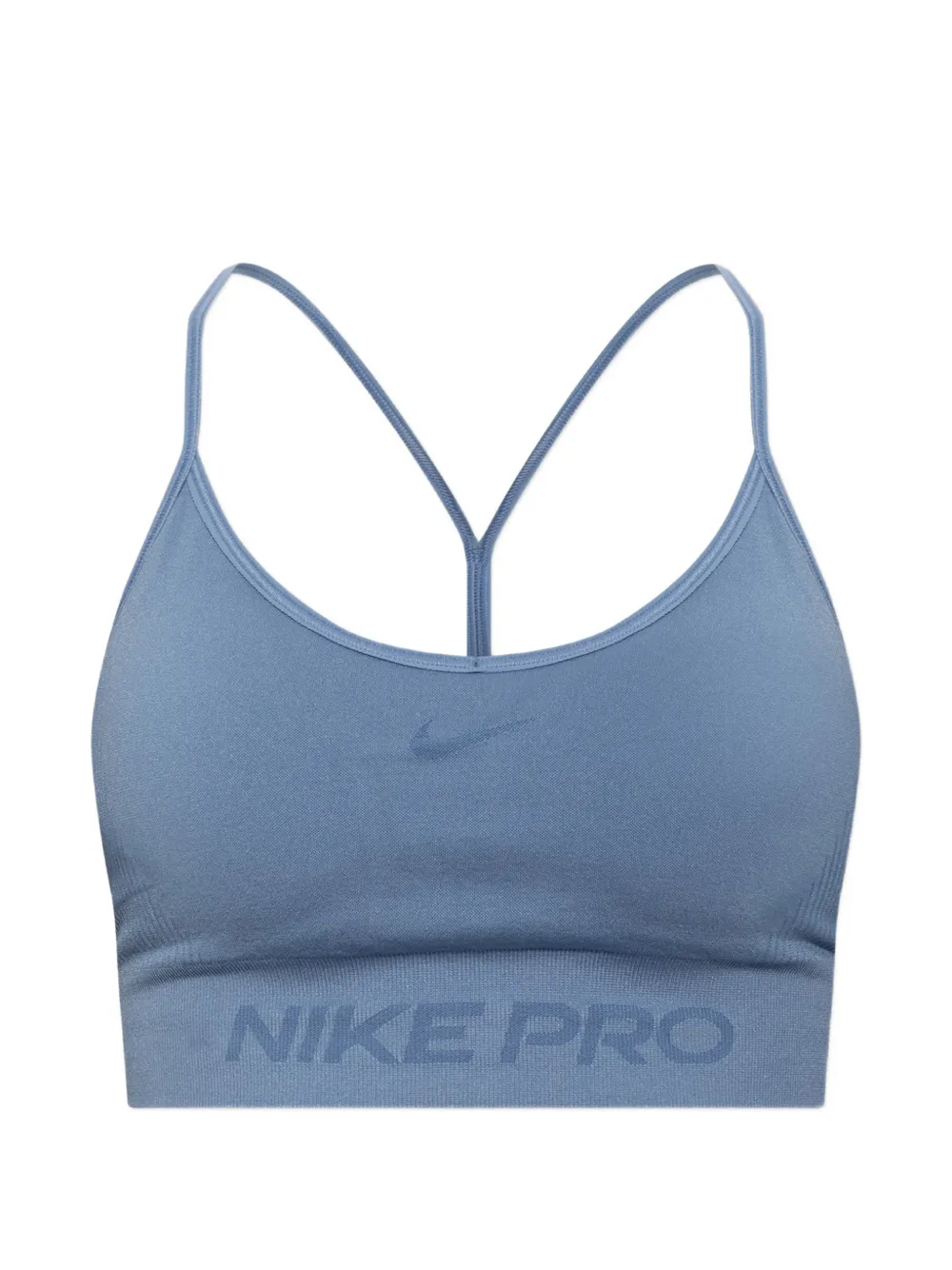 Nike Pro Seamless logo-print sports bra Blauw