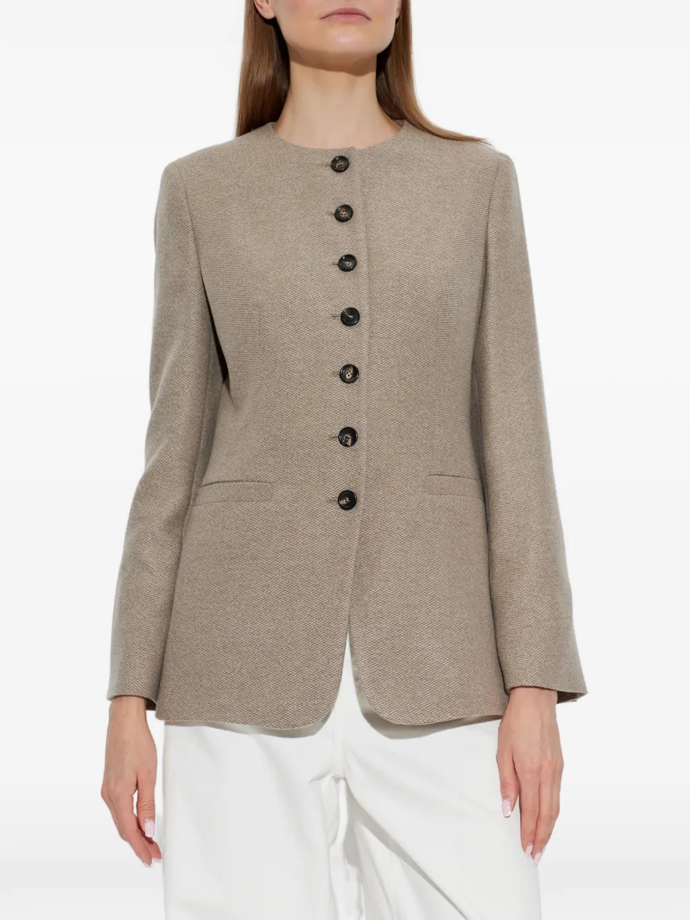 Max Mara Jack met ronde hals en knopen Grijs