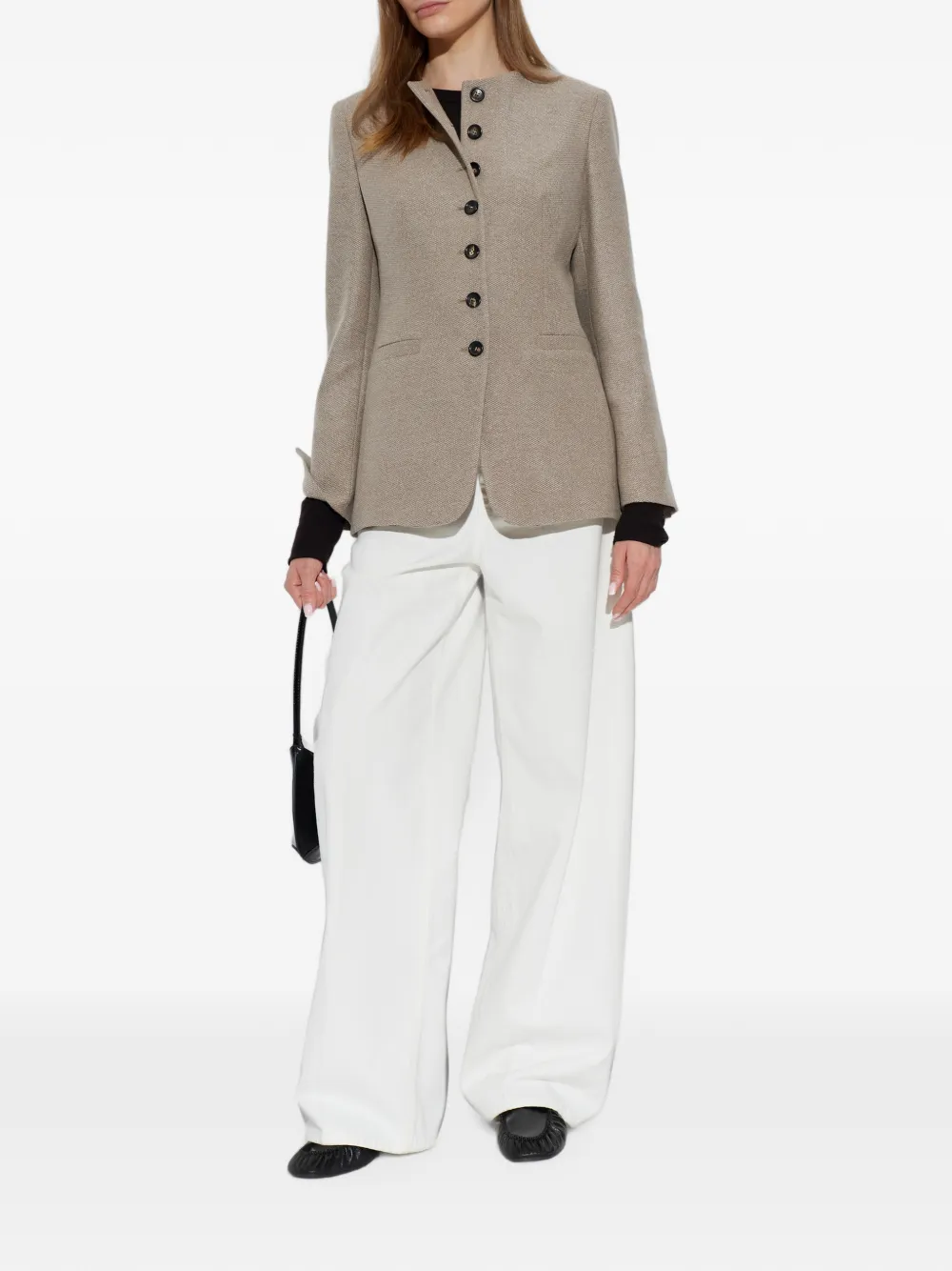 Max Mara Jack met ronde hals en knopen Grijs