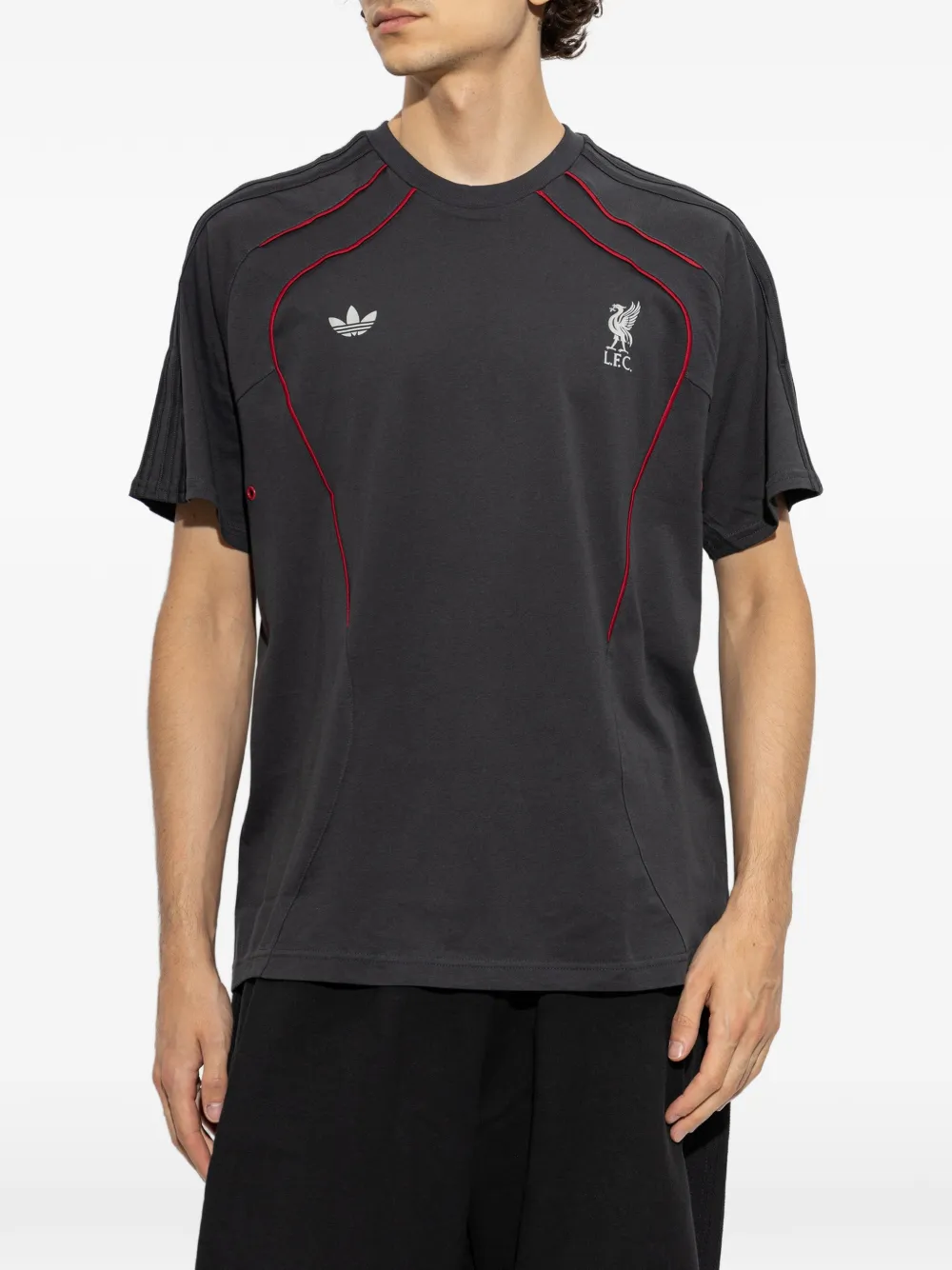 adidas x Liverpool FC piping T-shirt Grijs