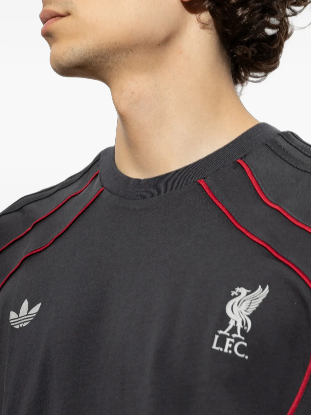 adidas x Liverpool FC piping T-shirt Grijs