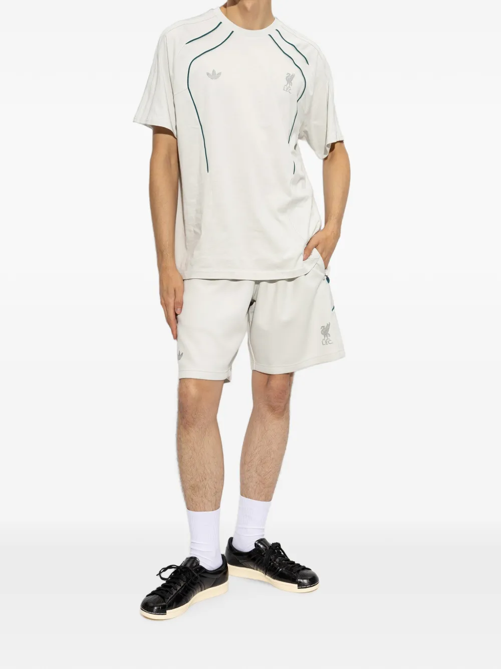 adidas x Liverpool FC logo-print track shorts Wit