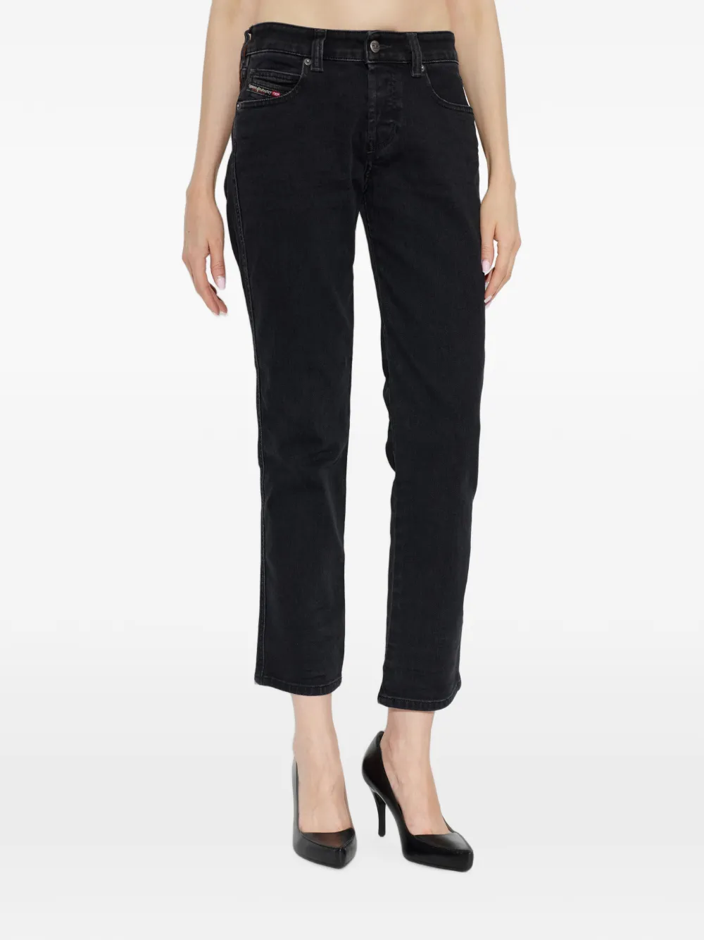 Diesel 1992 D-Jiann jeans met logo-patch Zwart