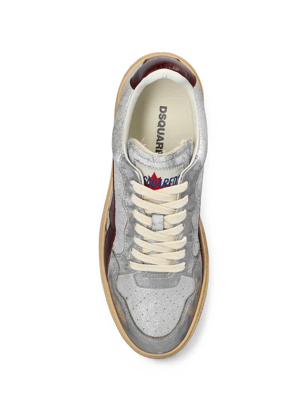 DSQUARED2 Rider panelled leather sneakers Zilver
