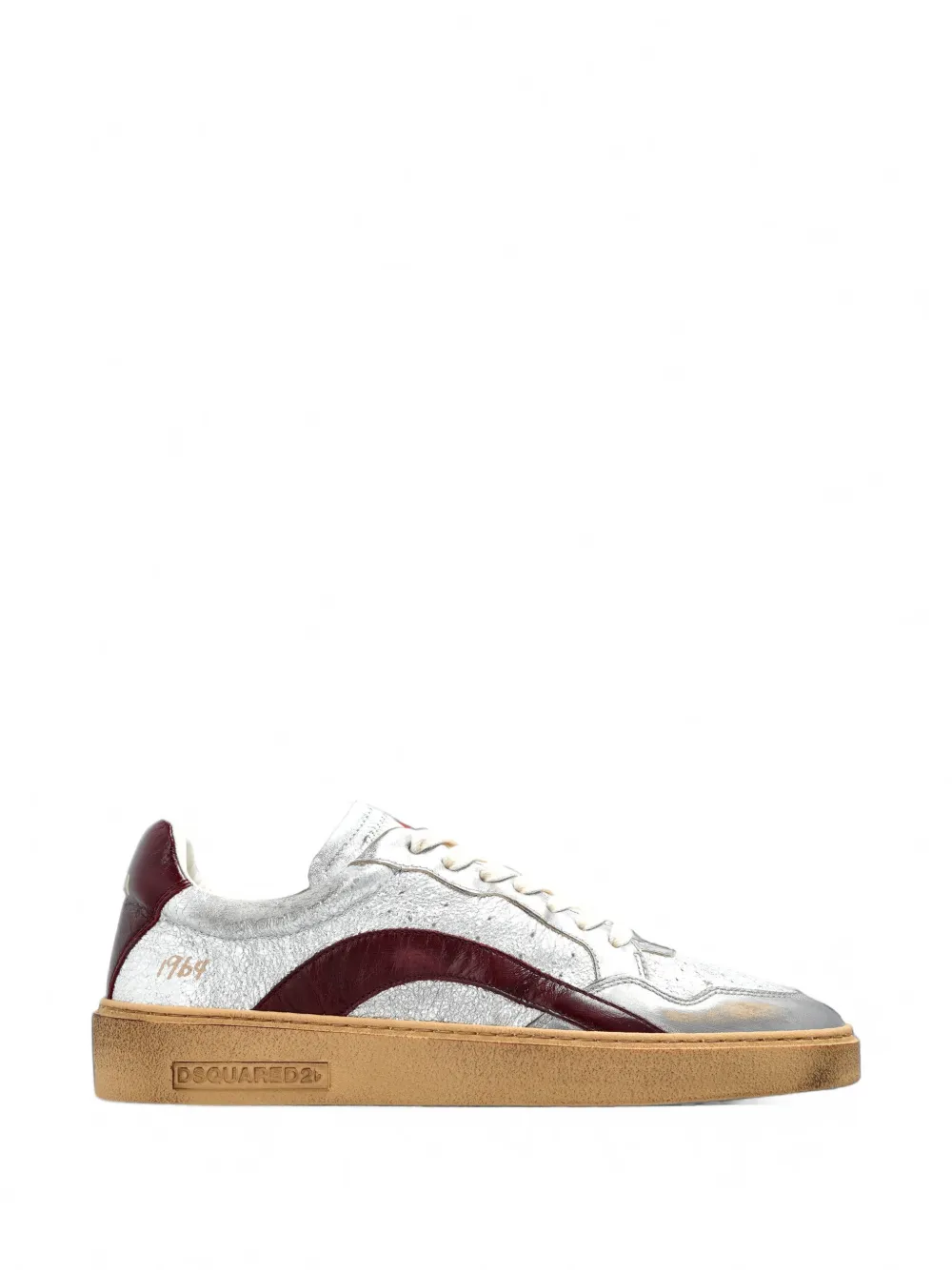 DSQUARED2 Rider panelled leather sneakers Zilver