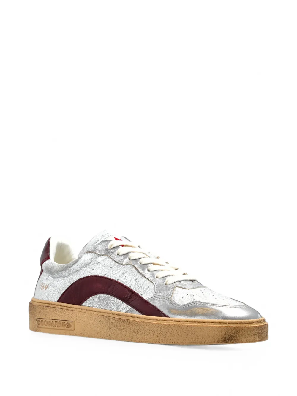 DSQUARED2 Rider panelled leather sneakers Zilver