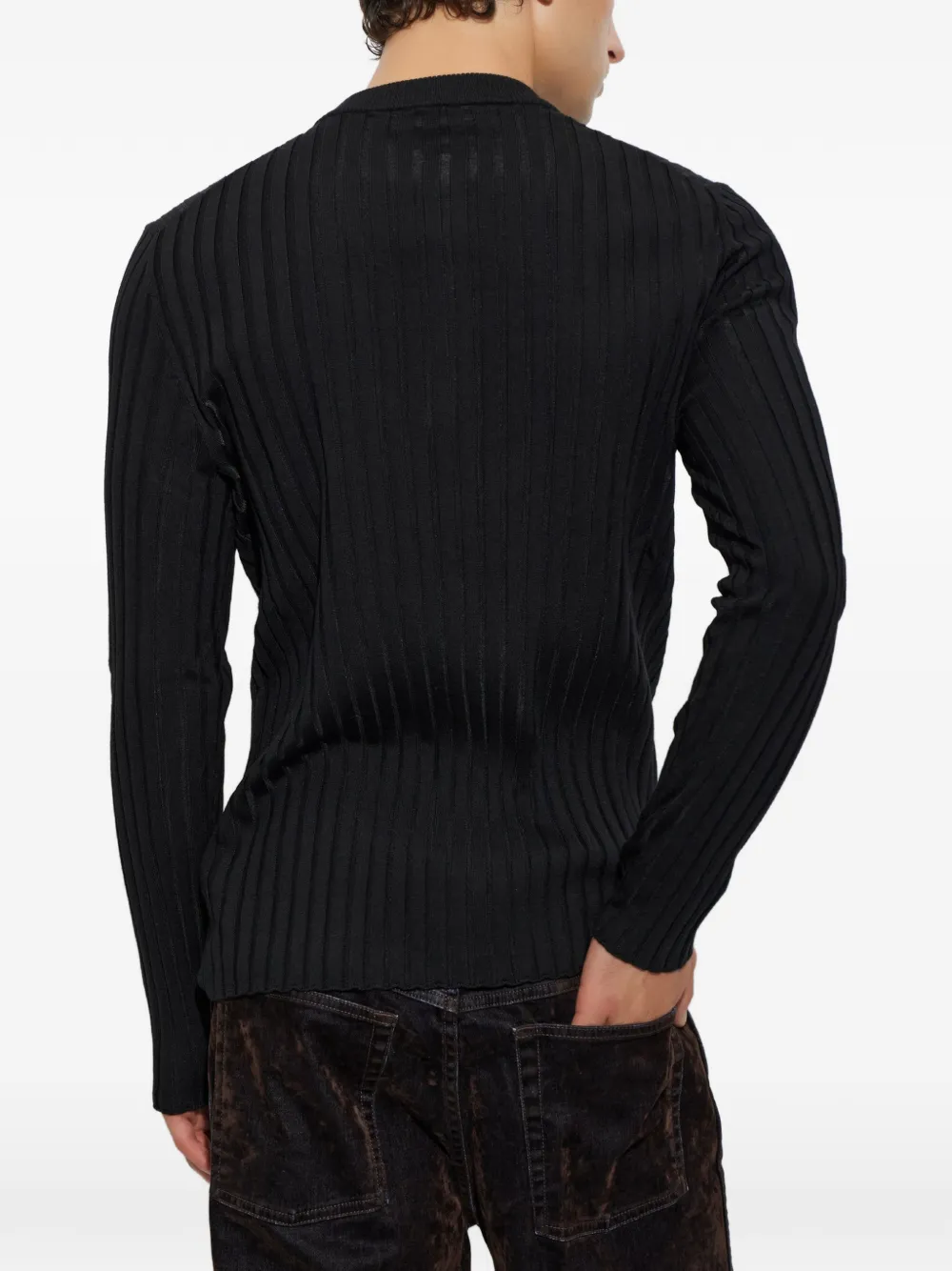 AMIRI Henley gebreide trui Zwart