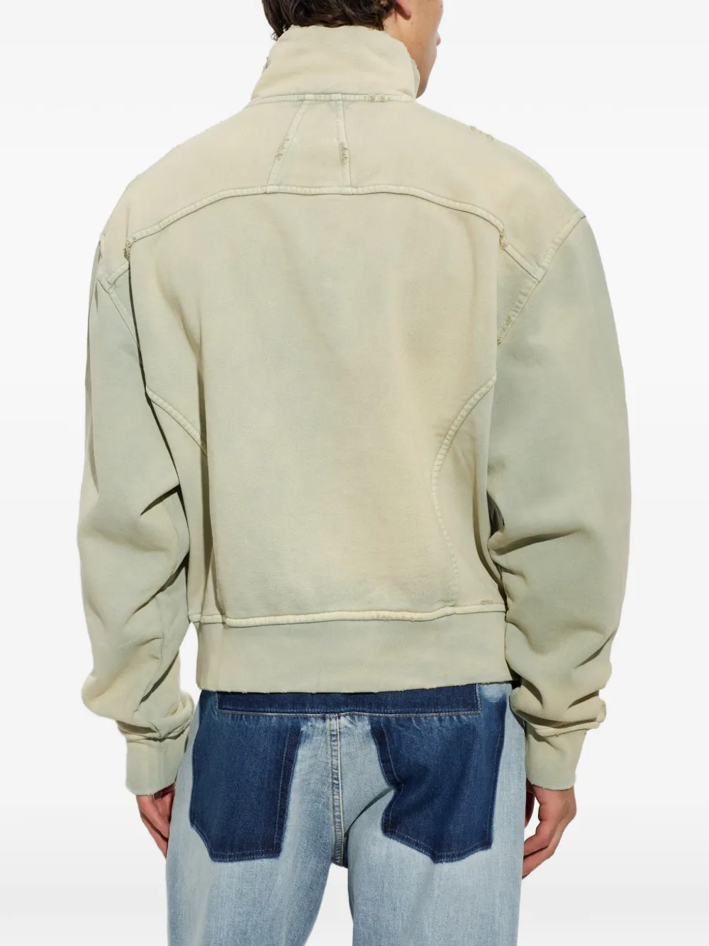 RHUDE Classique sweater met geborduurd logo en rits Groen