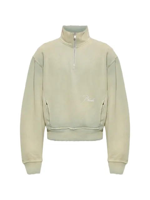 RHUDE Classique embroidered-logo quarter-zip sweatshirt