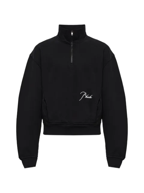 RHUDE Classique logo-embroidered quarter-zip sweater