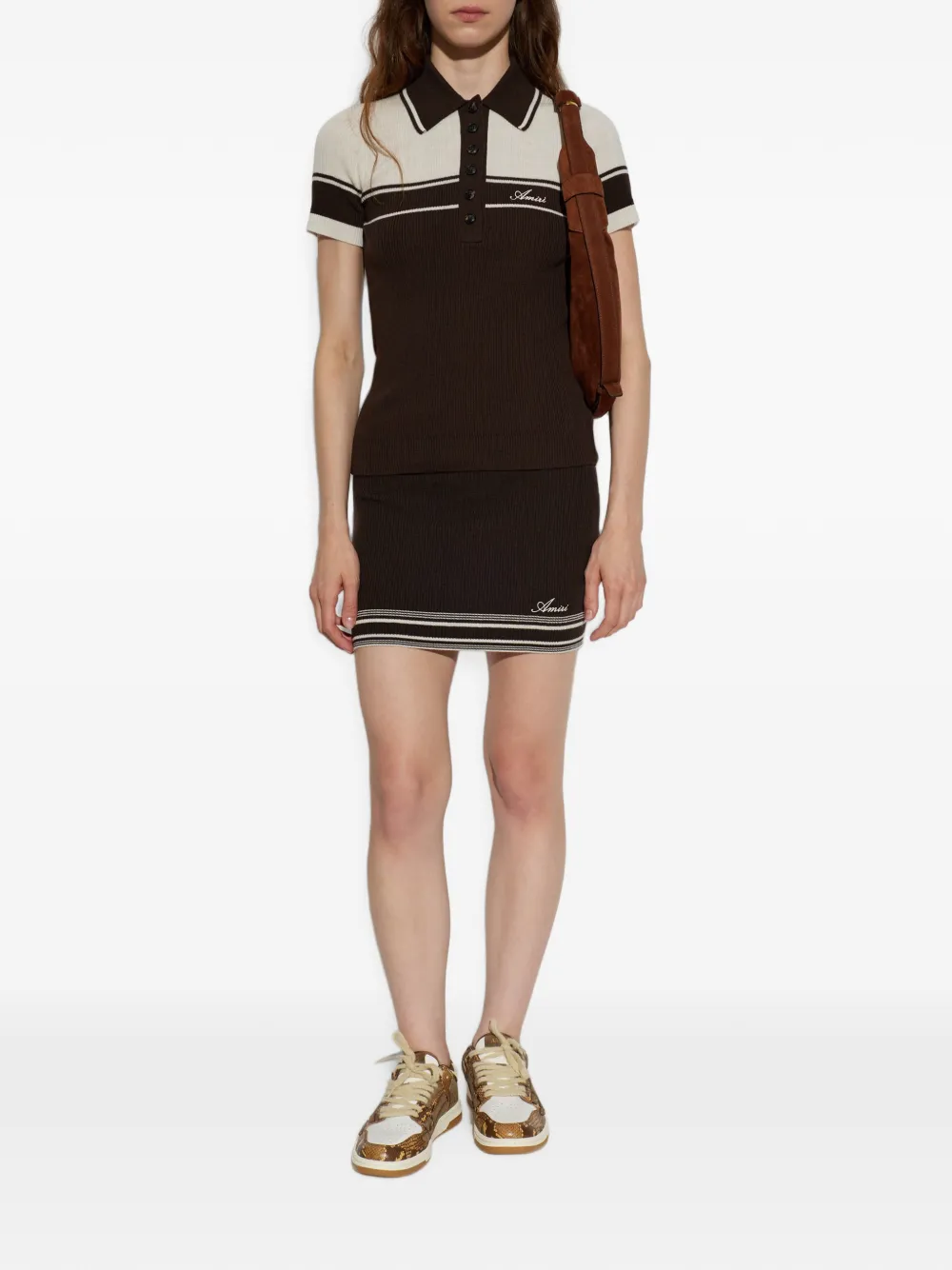 AMIRI Gestreept poloshirt Bruin