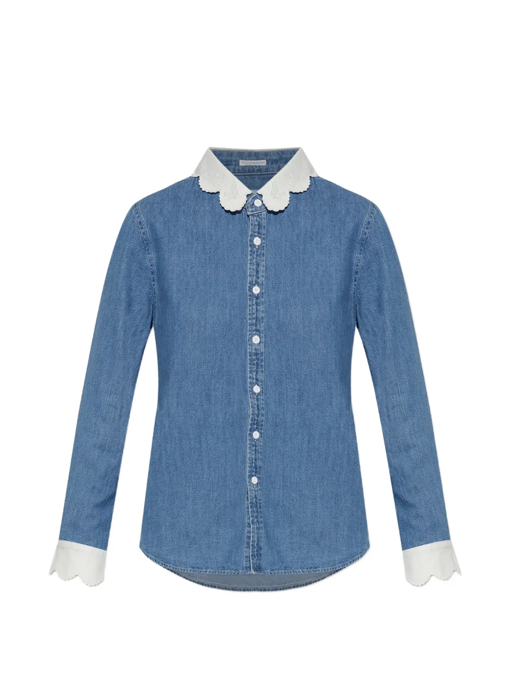 MOTHER embroidered-collar denim shirt - Blau