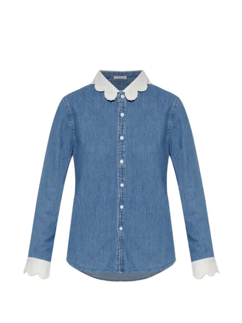 MOTHER embroidered-collar denim shirt