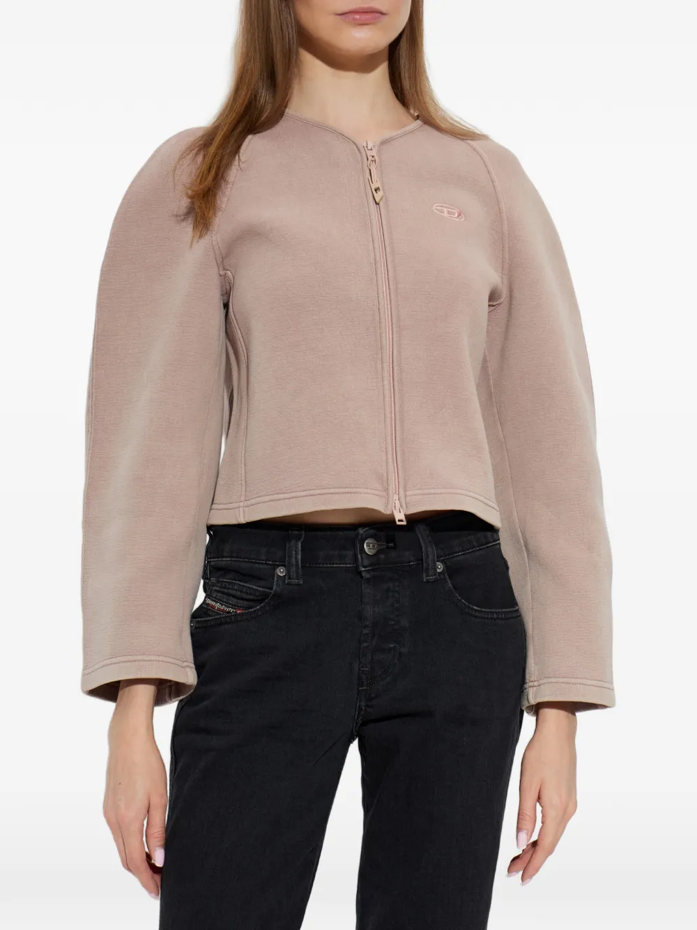 Diesel G-HAVA cropped jack met geborduurd logo Beige
