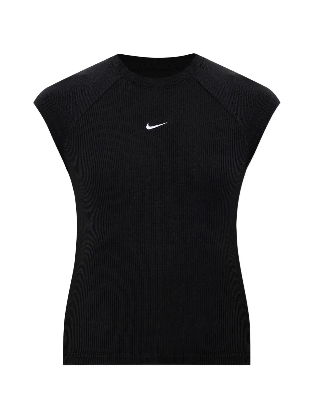 Nike ribbed logo-embroidered top Zwart