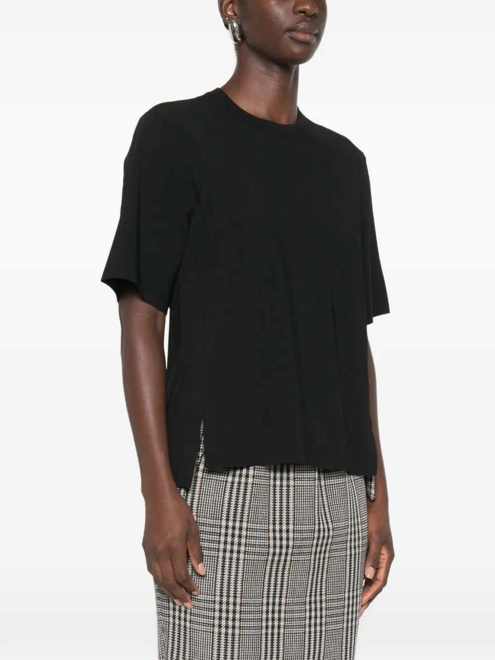 Stella McCartney Iconic Compact T-shirt met korte mouwen Zwart