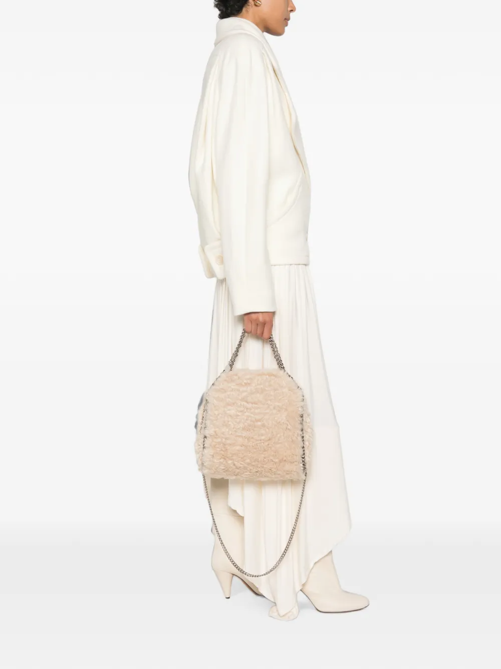 Stella McCartney Falabella imitatie lammy schoudertas Beige