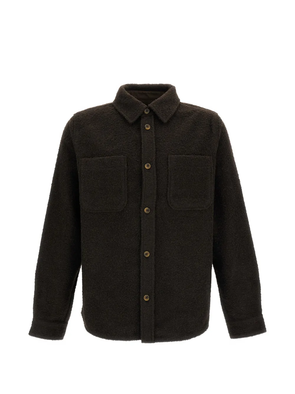 Les Deux bouclé-knit patch-pocket jacket - Marrone