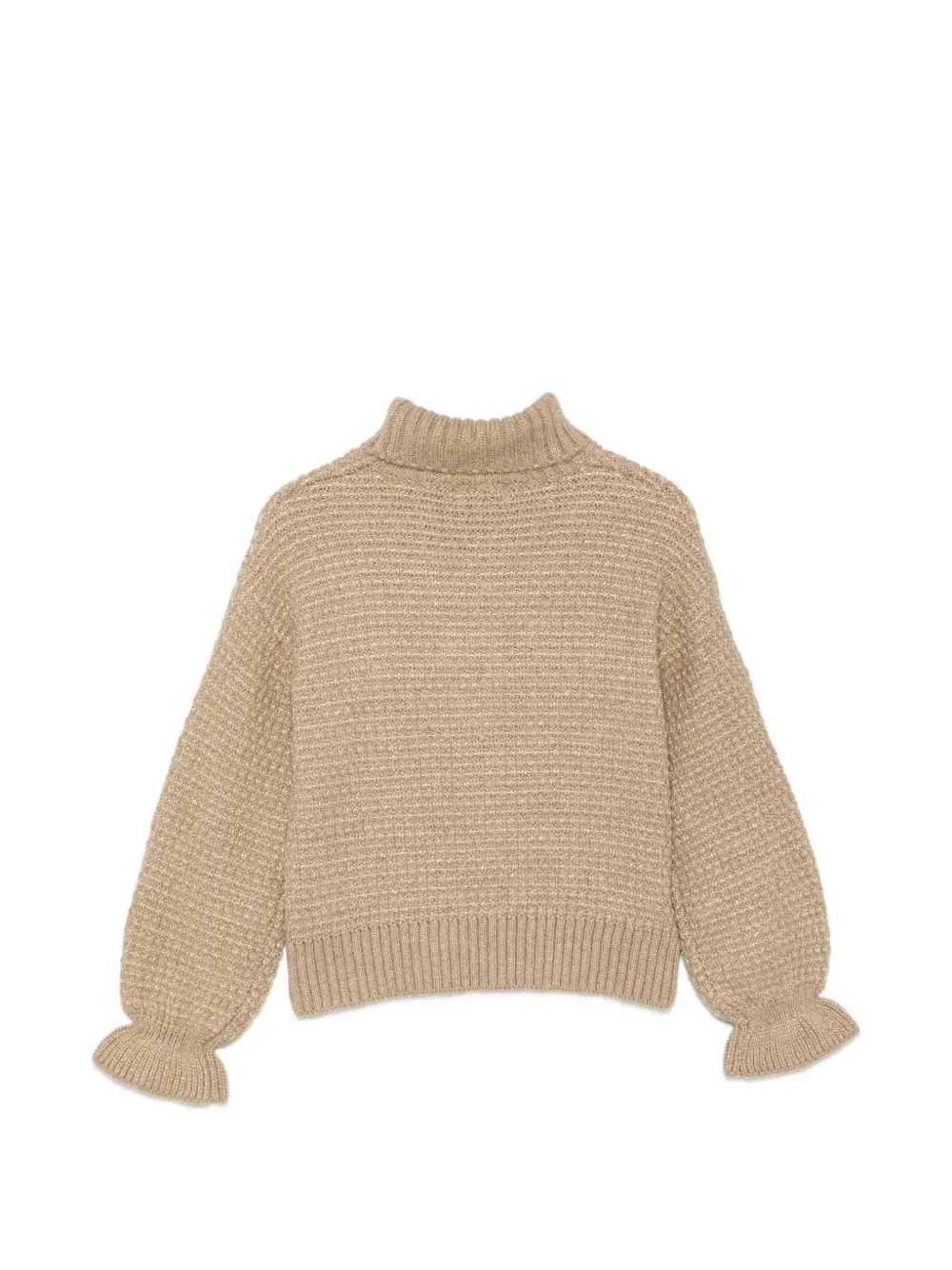 Abel & Lula Metallic gebreide trui verfraaid met strik Beige