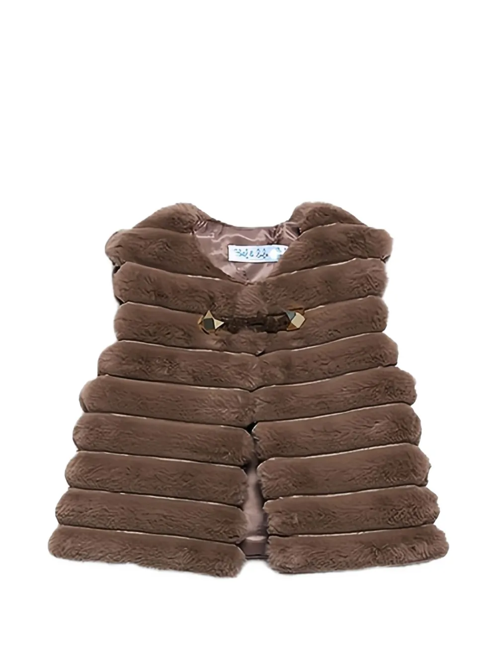 Abel & Lula faux-fur panelled gilet - Braun