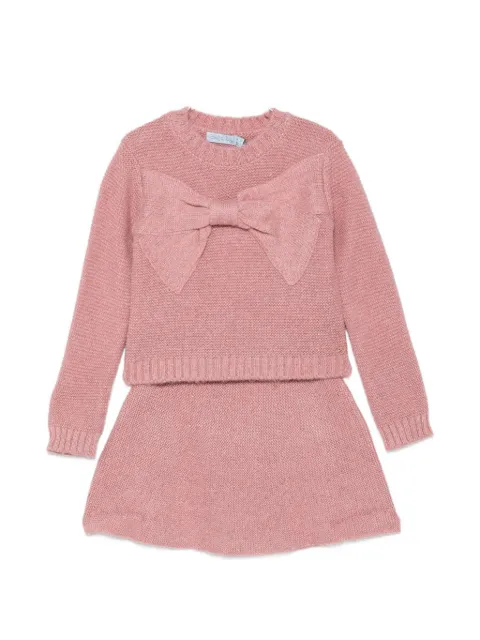 Abel & Lula bow-detail knit sweater and skirt set