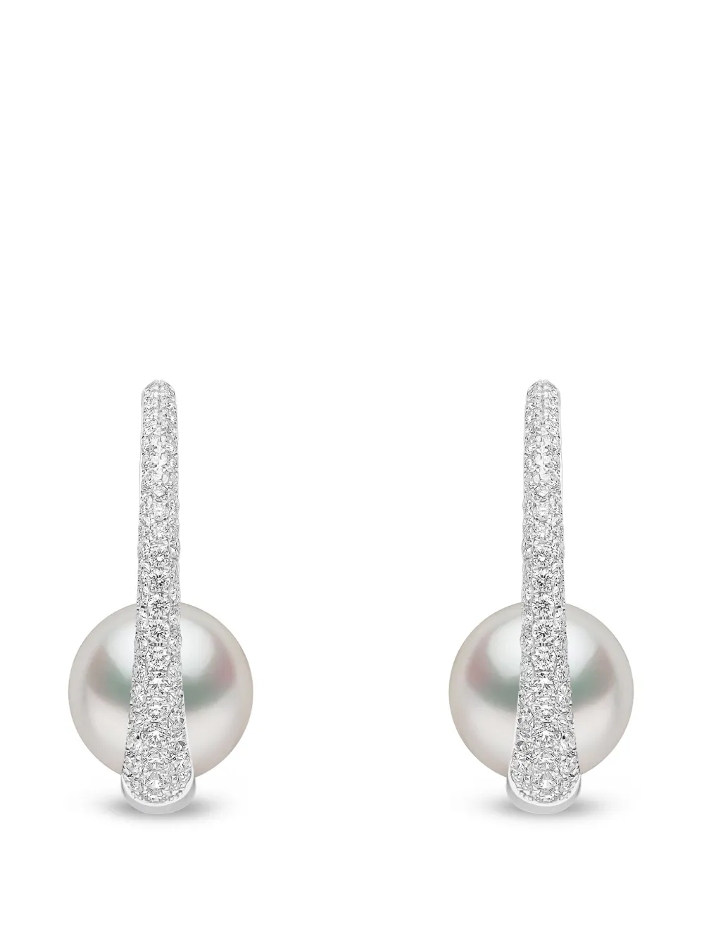 Yoko London South Sea pearl and diamond hoop earrings - Argento