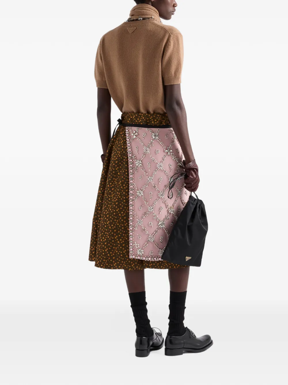Prada embroidered cady apron Roze
