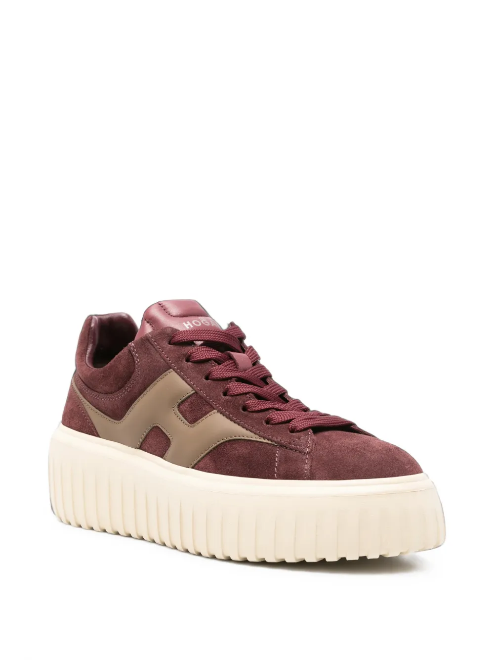 Hogan H-Stripes suede platform sneakers Rood