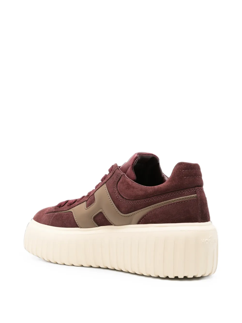 Hogan H-Stripes suede platform sneakers Rood