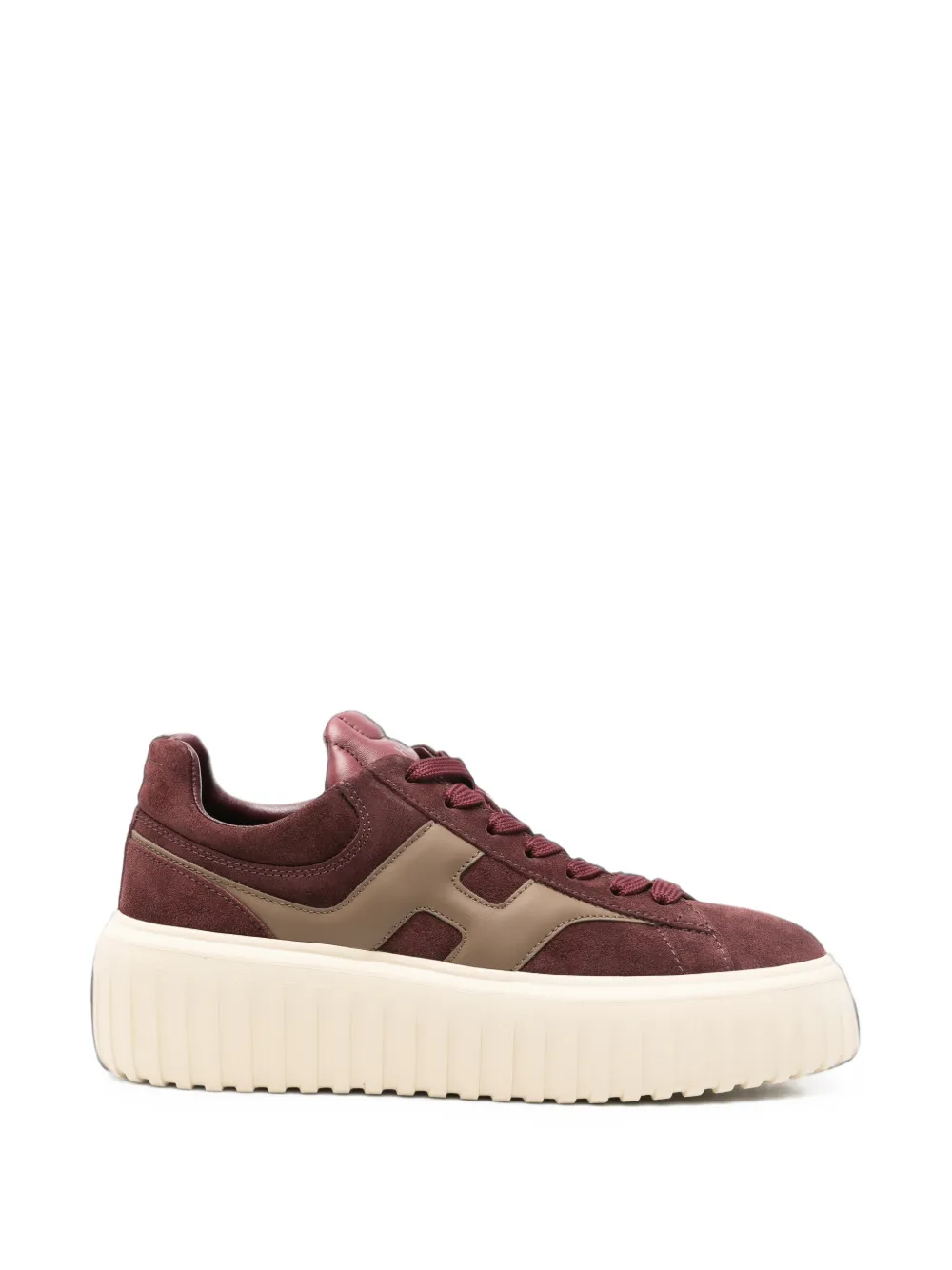Hogan H-Stripes suede platform sneakers Rood