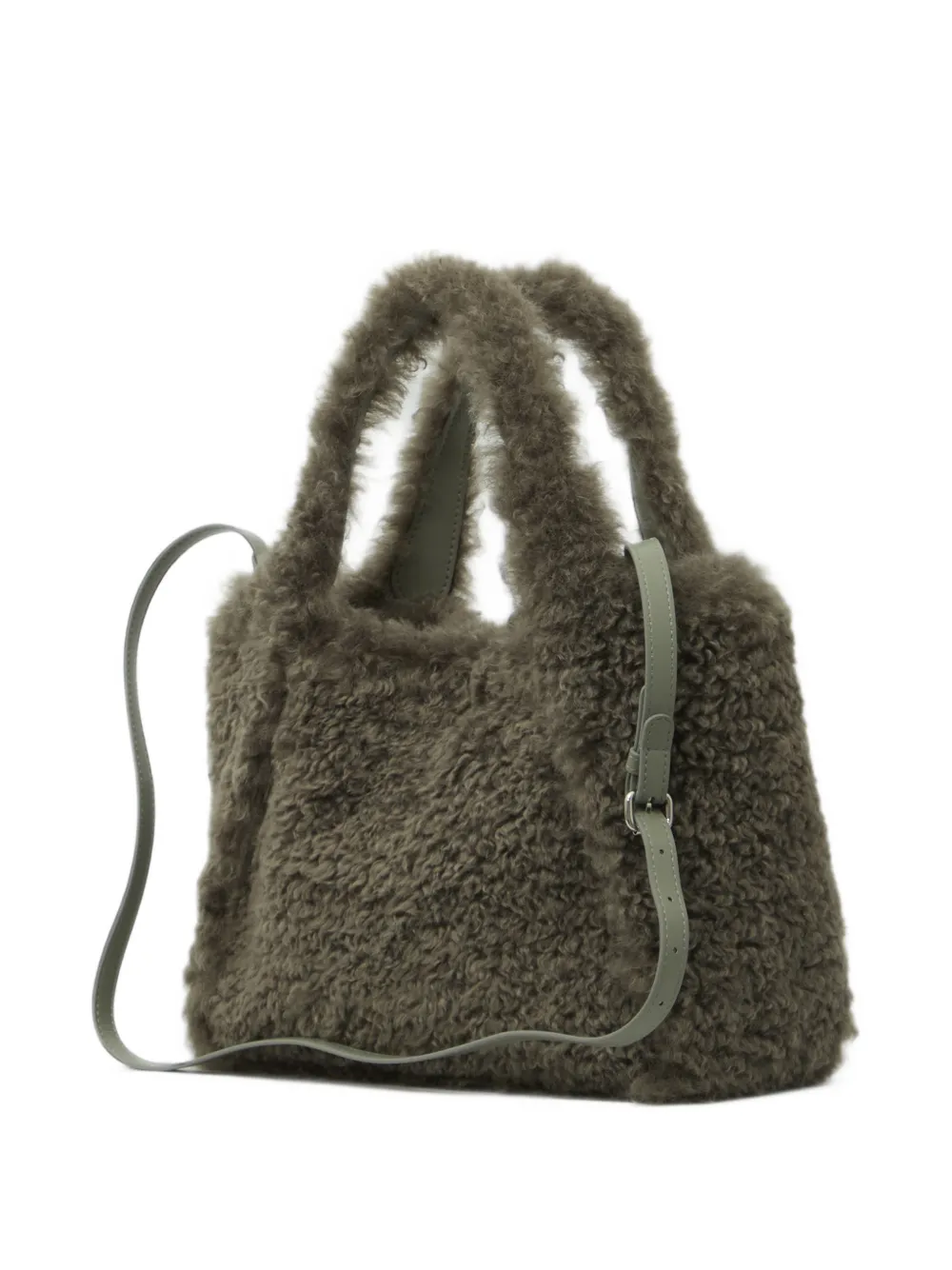 Stella McCartney shopper met geborduurd logo en teddy-effect Grijs