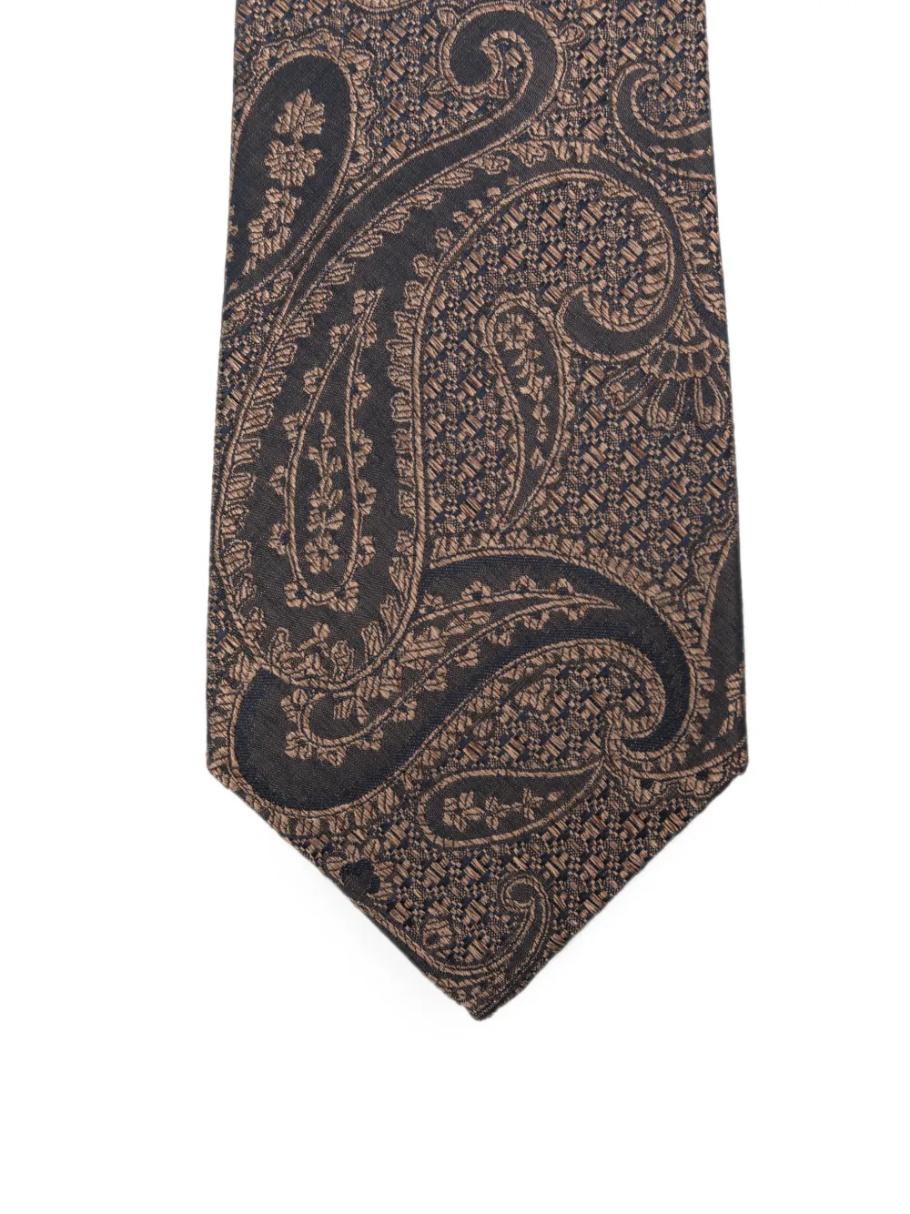 Kiton Stropdas met paisley-print Bruin