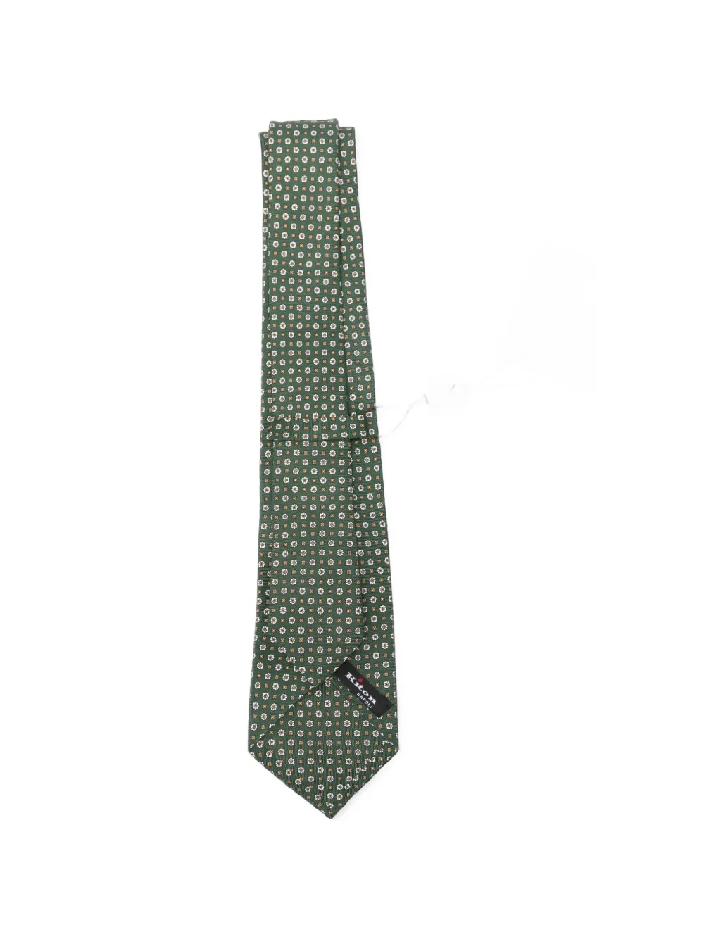 Kiton Stropdas met bloemenprint Groen