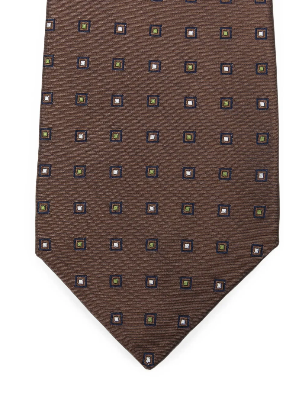 Kiton Stropdas met geometrische print Bruin